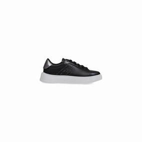 Black Polyethylene Low Top Sneakers Shoe Box Flat
