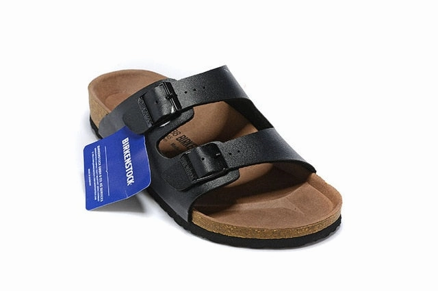 Original Birkenstock Men Summer Slippers Soft Shoes Men Leather Beach Slippers 802 Cork Sandals Brkenstock Arizona Boston