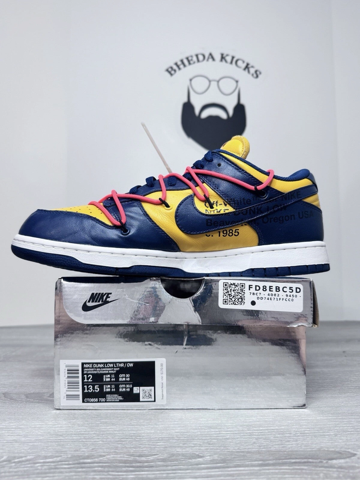 Asics Motion Control Running Shoes Size 12 - Nike Dunk Low OFF-WHITE University Gold CT0856-700 WORN ONCE