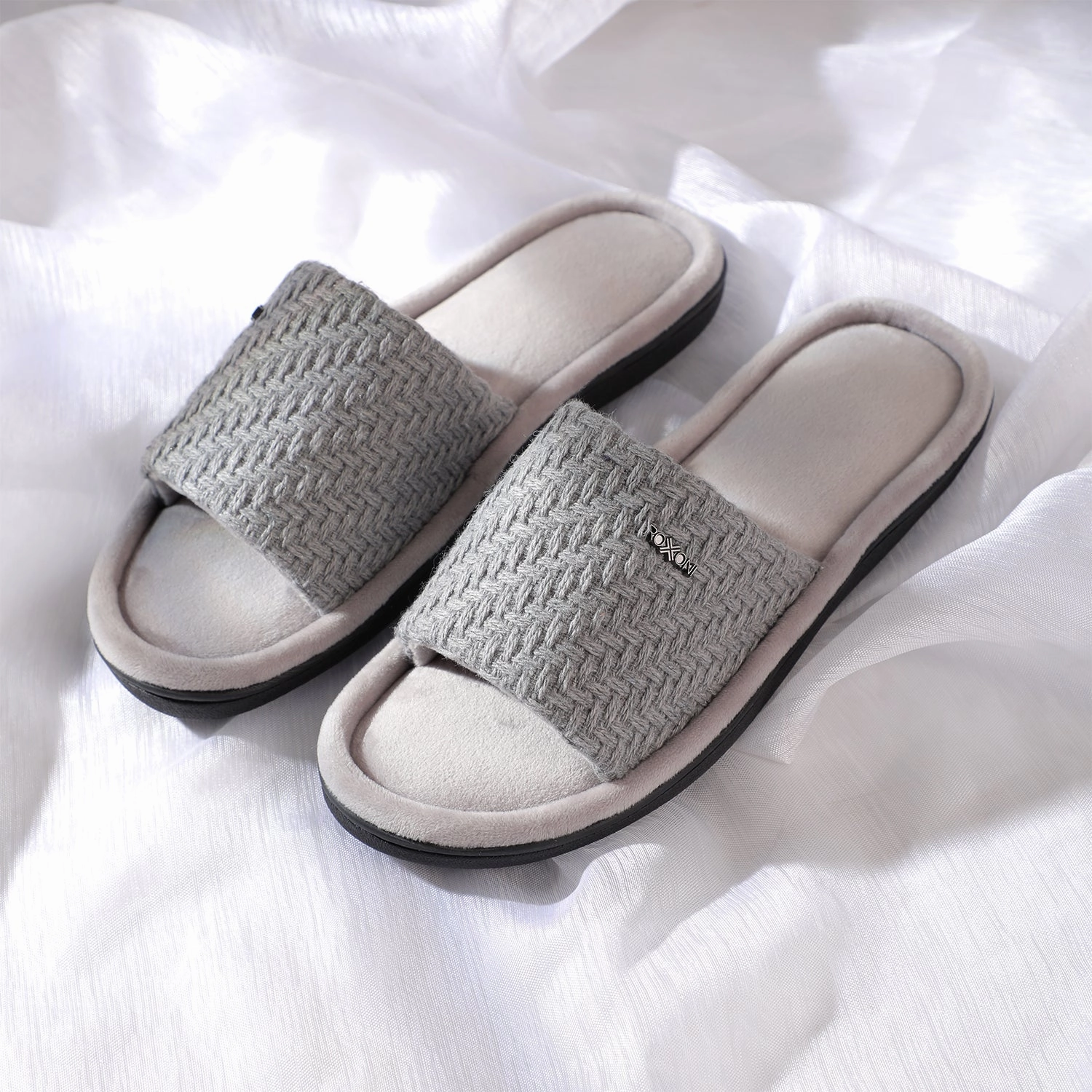 Roxoni Women's Indoor Outdoor Open Toe Rattan Fashion Slippers Shevalues Slippers