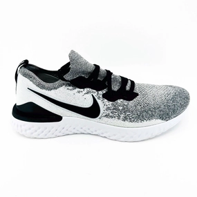 Running Treadmill Shoes Nike Epic React Flyknit 2 White Black Platinum Oreo Mens Running Sneaker
