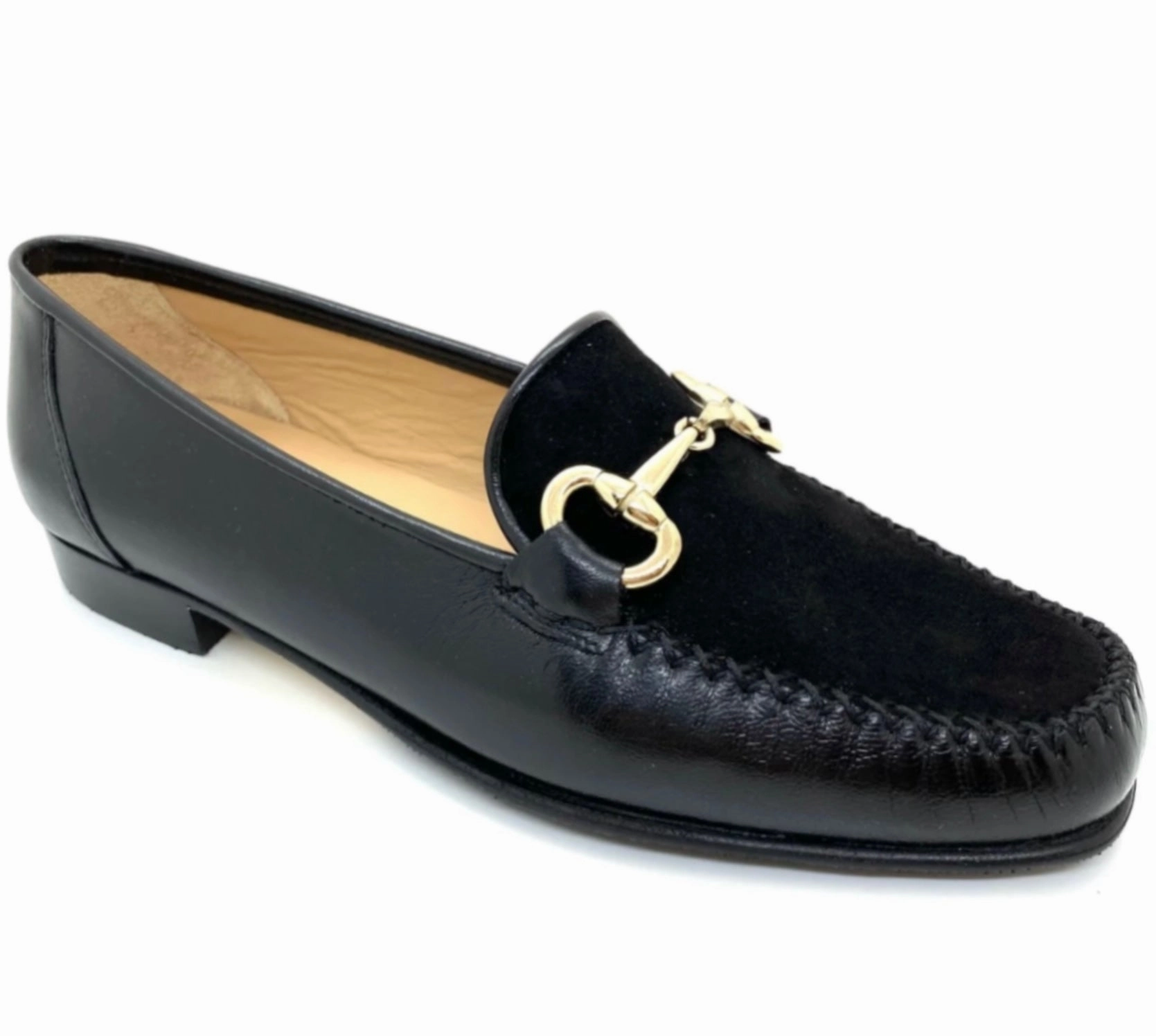 Low Heel Moccasin Loafer With Gold Trim Felisha Loafers