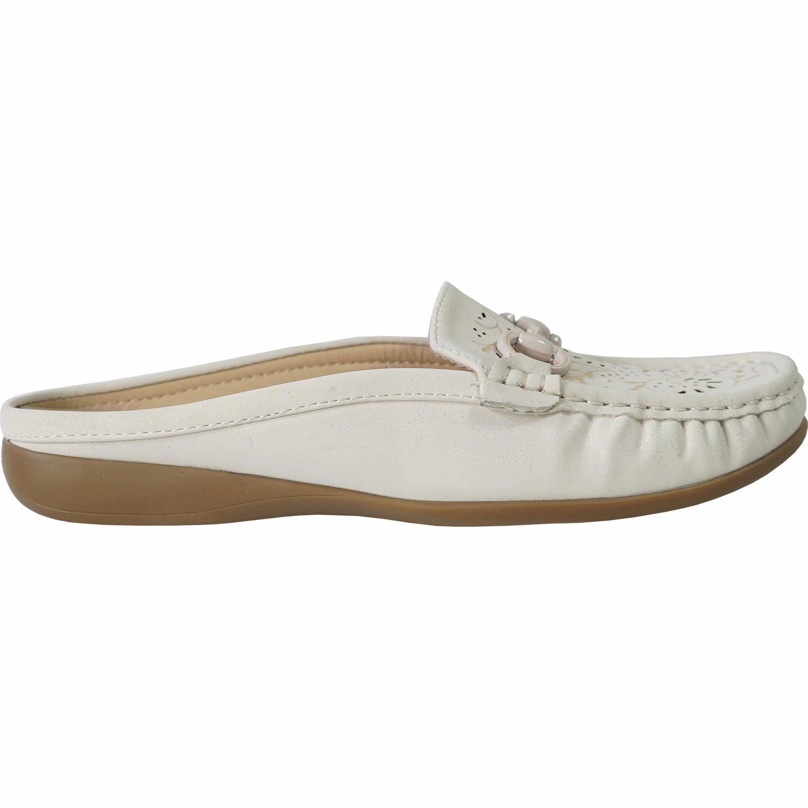 KOZI Women Comfort Casual Shoe ML3251 Mule Flat Sandal Beige Flat Shoes Pictures