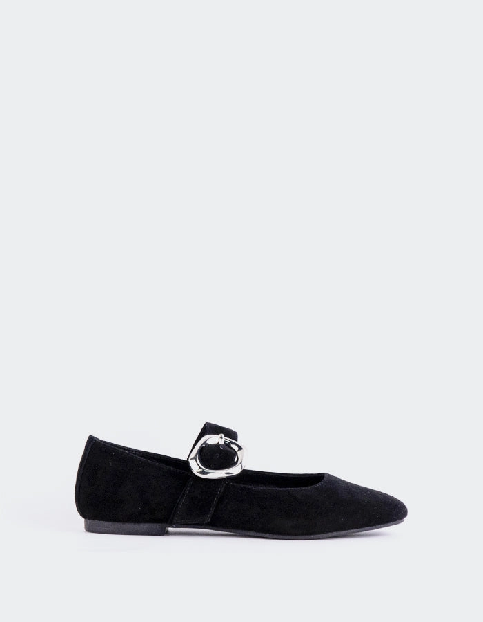 Vady Black Suede Mtb Shoes Flats