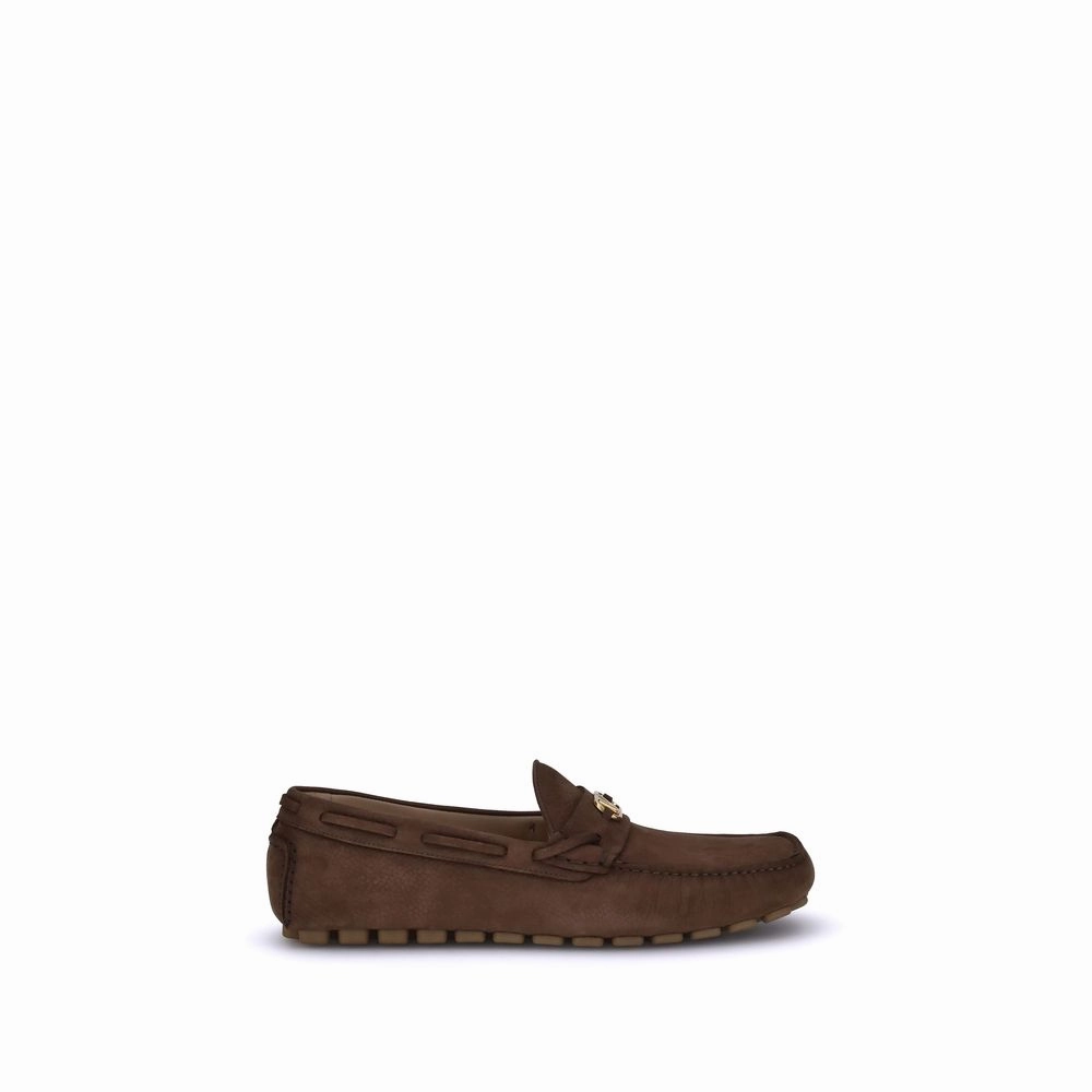 Camper Loafers Valentino Garavani Brown Rubber Slip-On Loafers