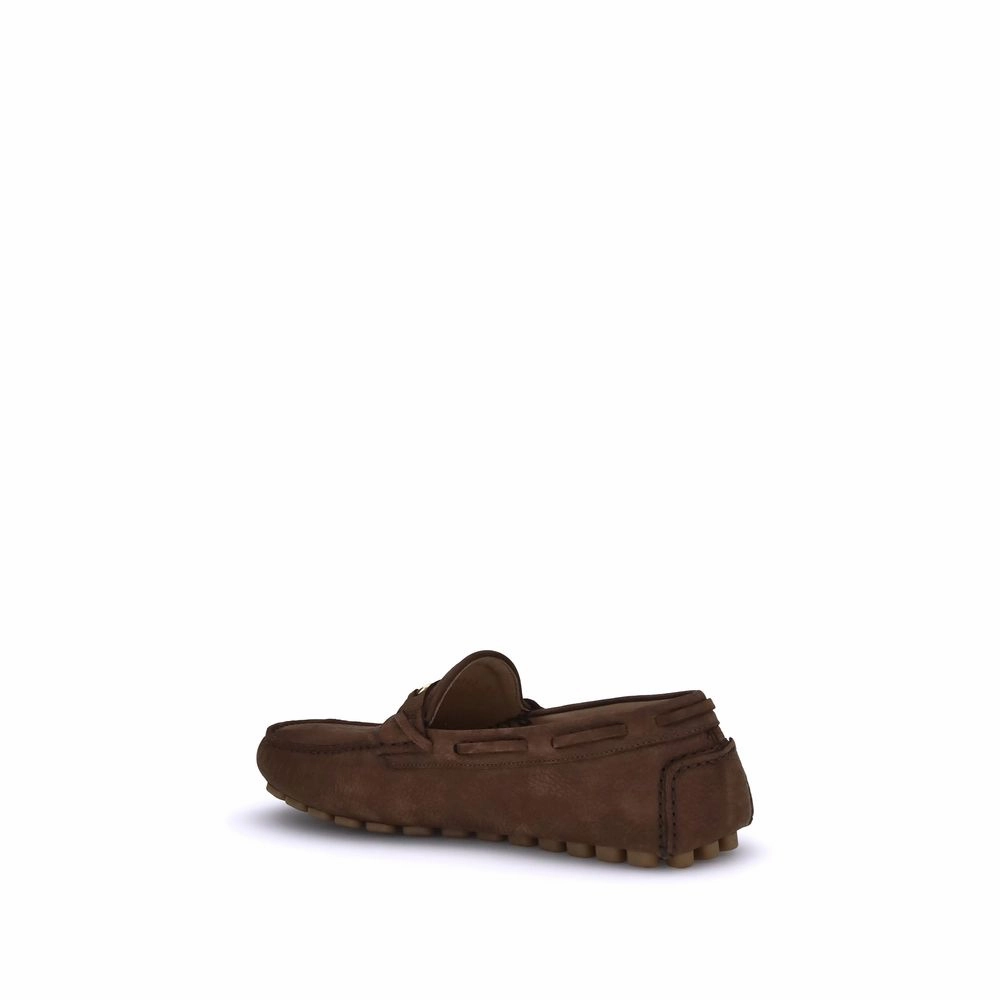 Valentino Garavani Brown Rubber Slip-On Loafers Dress Socks With Loafers