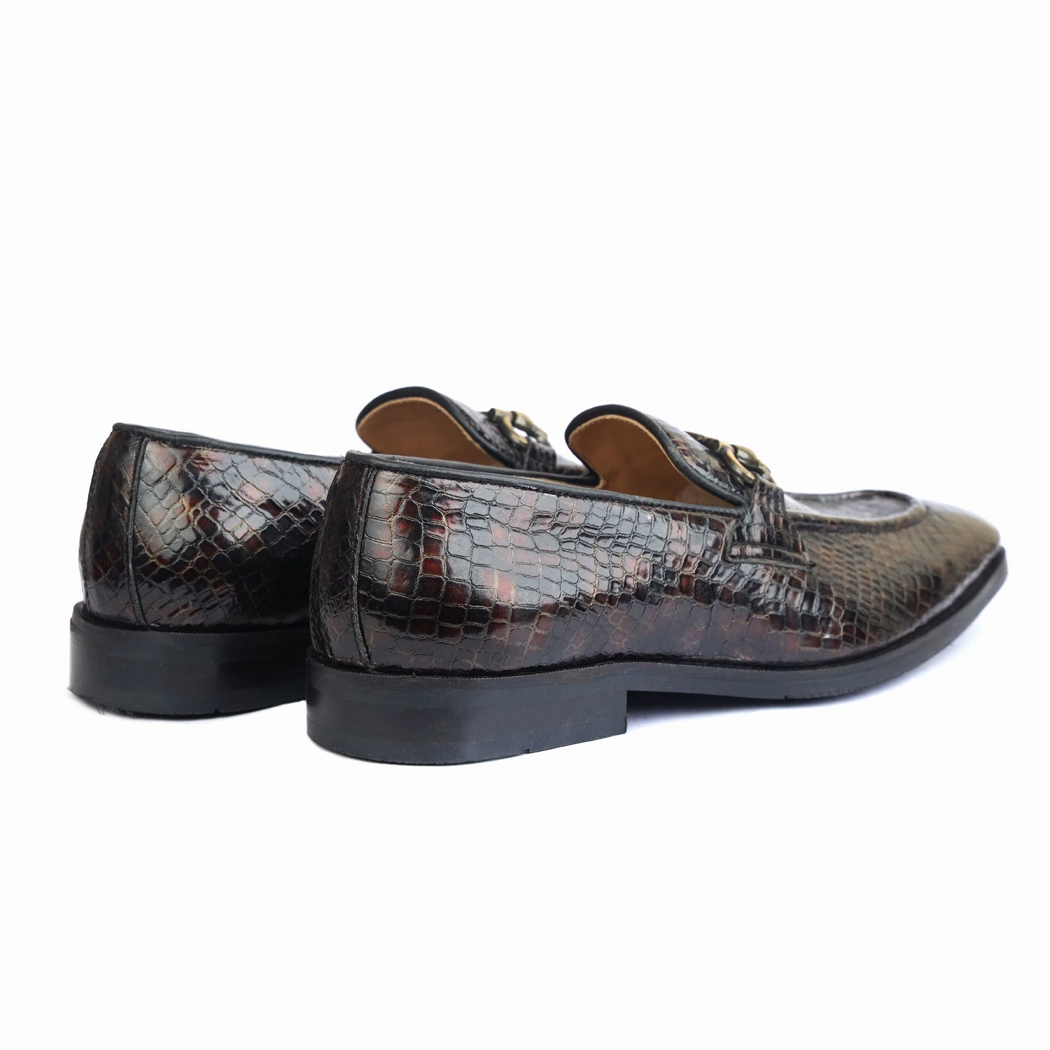 Gold Loafers Valeria Croco Loafers