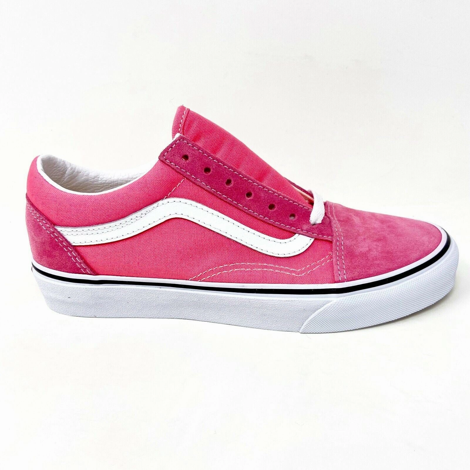 Vans Old Skool Pink Lemonade True White Womens Casual Shoes Motorcycle Casual Shoes
