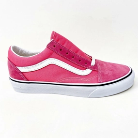 Vans Old Skool Pink Lemonade True White Womens Casual Shoes Leather Casual Lace Up Shoes