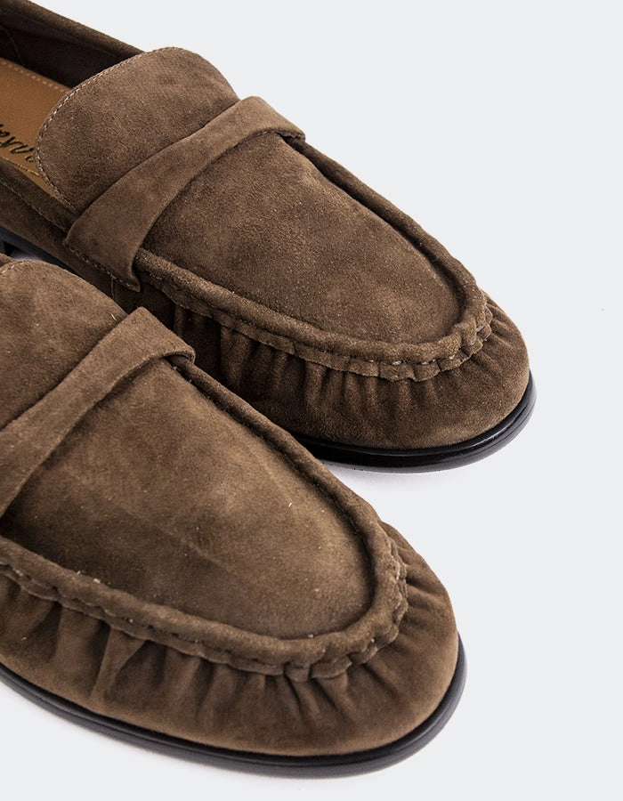 Comfortable Leather Loafers Velika Brown Suede