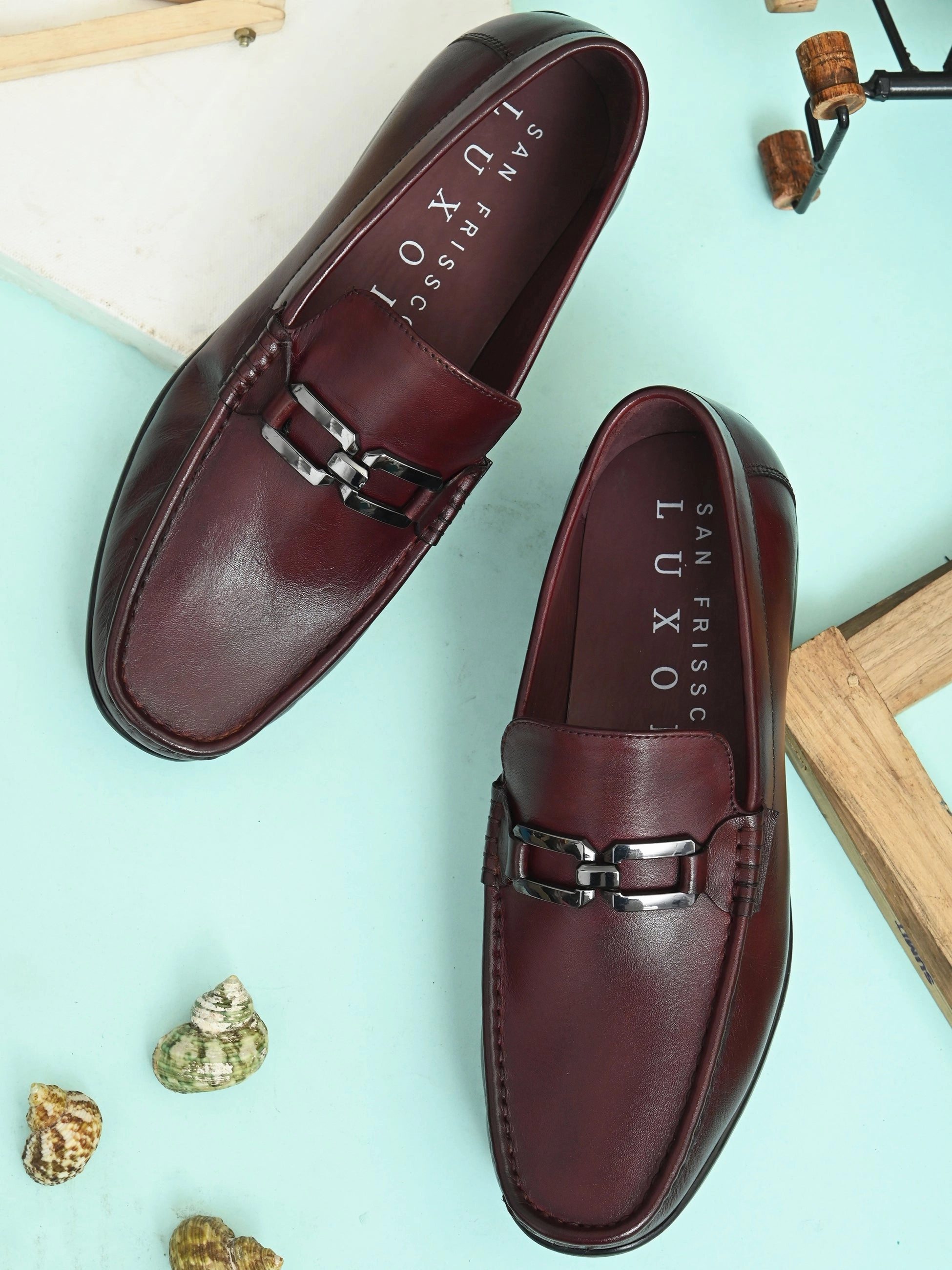 Venetto Cherry Driving Loafers Loafers With Navy Suit