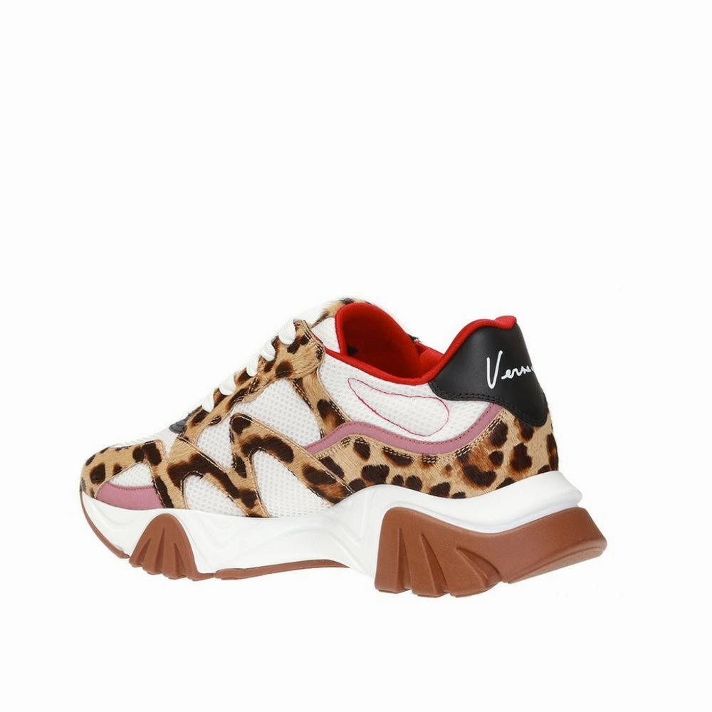 Sp Sneakers Versace Beige Leather Chunky Sneakers