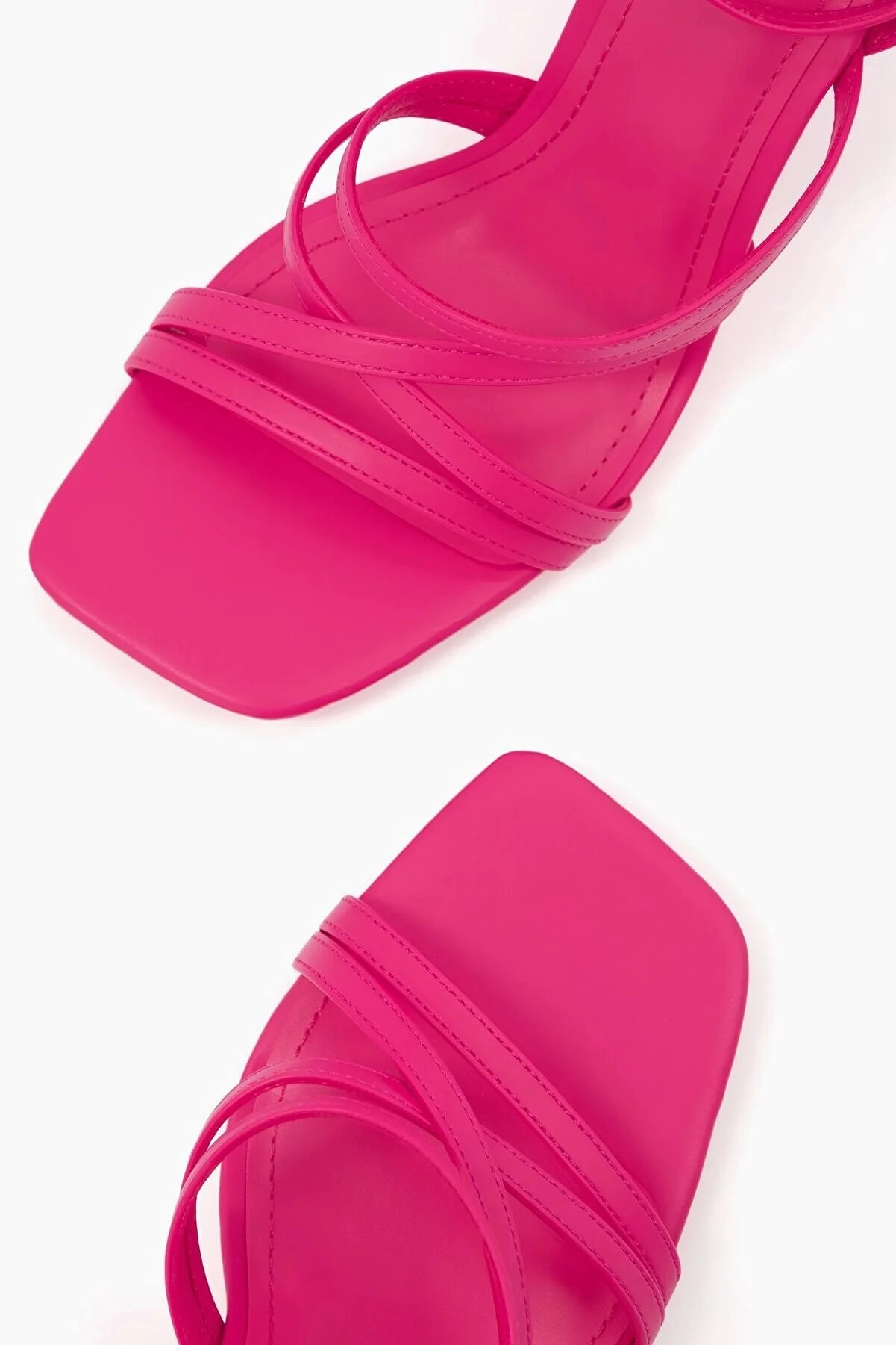 Wooden Sandals Bershka Women's Slim Strappy Sandals With Ankle Heels