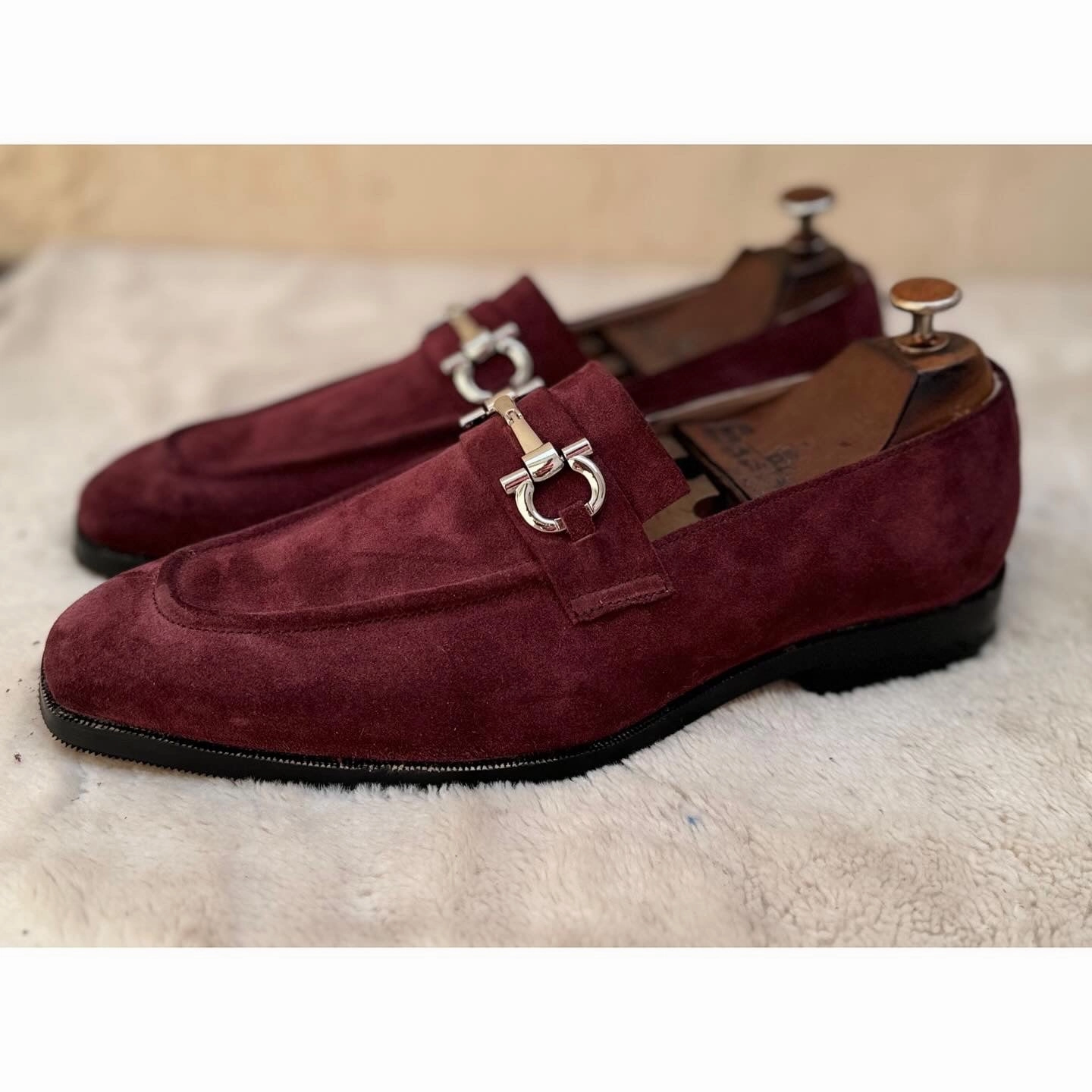 Loafers And Moccasins Bordeaux Suede Loafers
