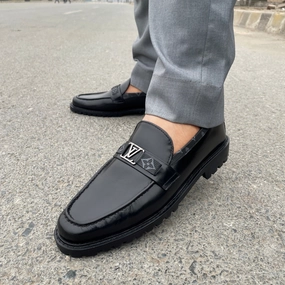 Penny Loafers With Heels LS Pure Leather Handmade Ascot CHUNKY LOAFERS LS-209