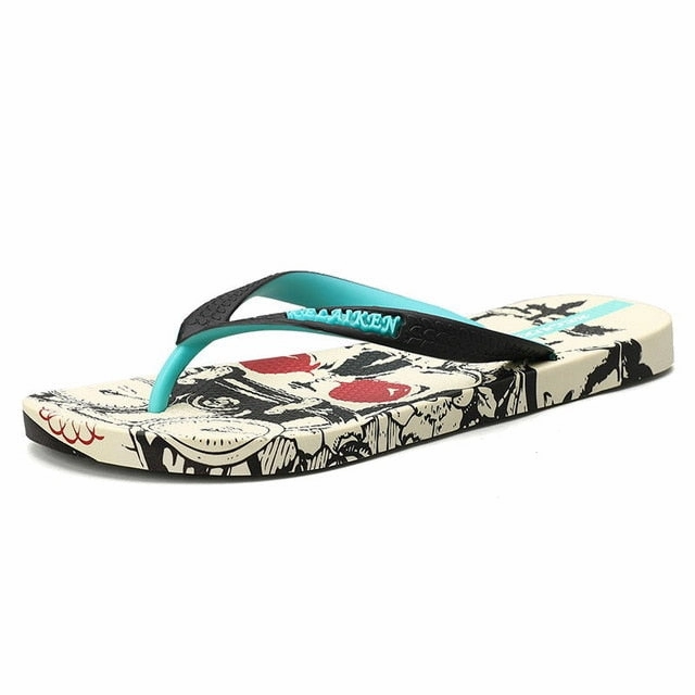 VESONAL 2020 Summer Graffiti Print Slippers Men Shoes Flip Flops Slipers Male Hip Hop Street Beach Slipers Casual Flip-flops