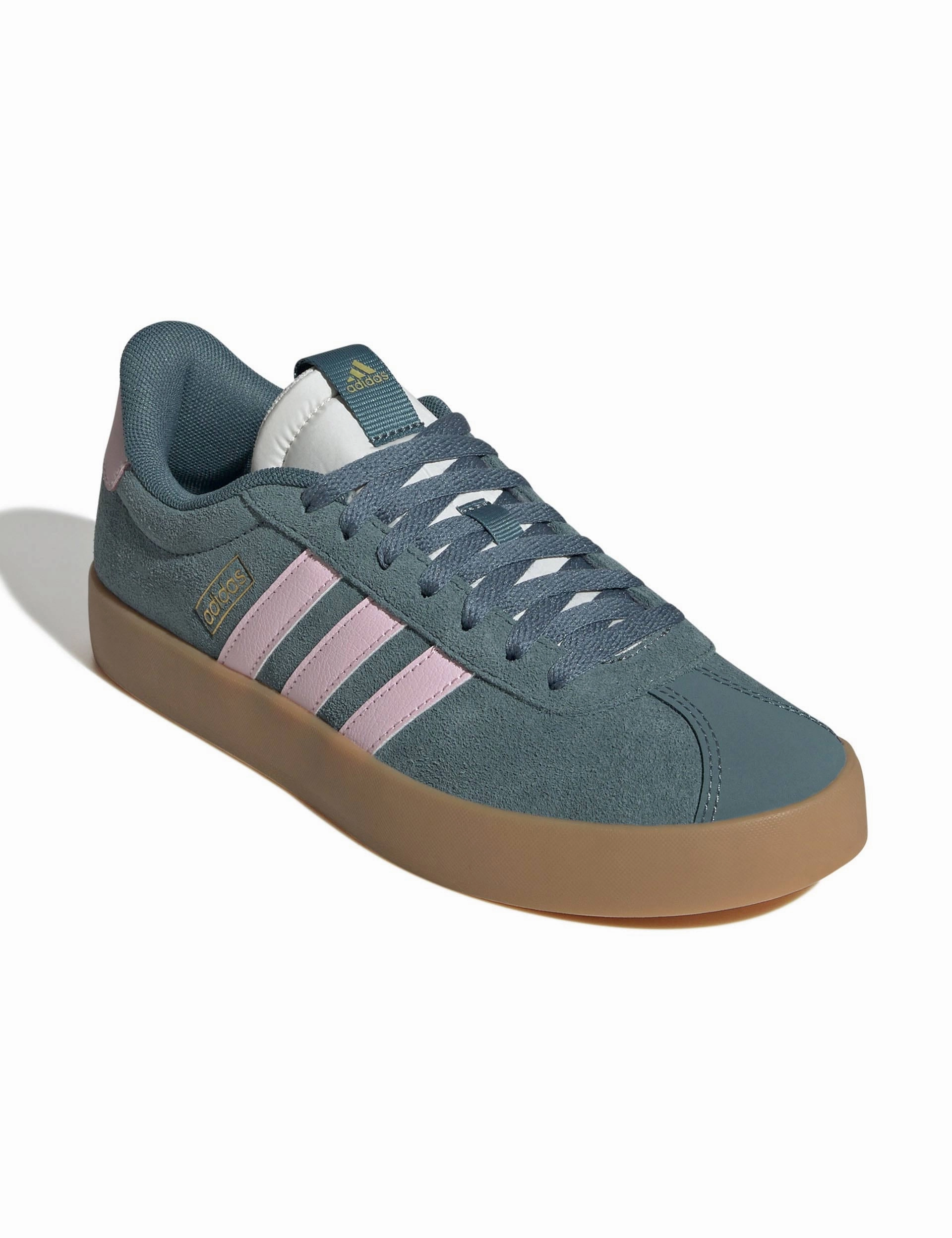 VL Court 3.0 Shoes - Preloved Teal/Clear Pink/Gold Metallic Adidas Shoes With Spikes