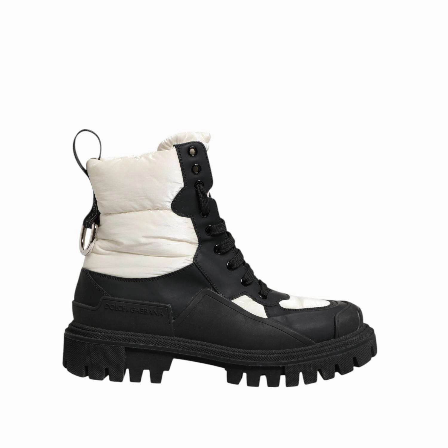 Dolce & Gabbana Black White Padded Mid Calf Lace Up Boots Shoes Ben Sherman Casual Shoes