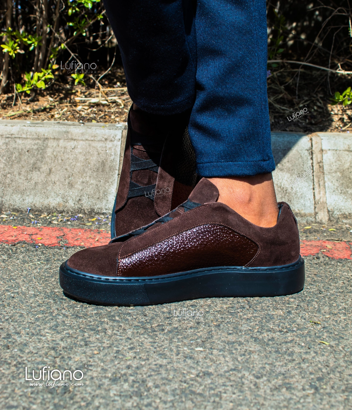 228  Lufiano Slip On :Brown Loafers And Legends