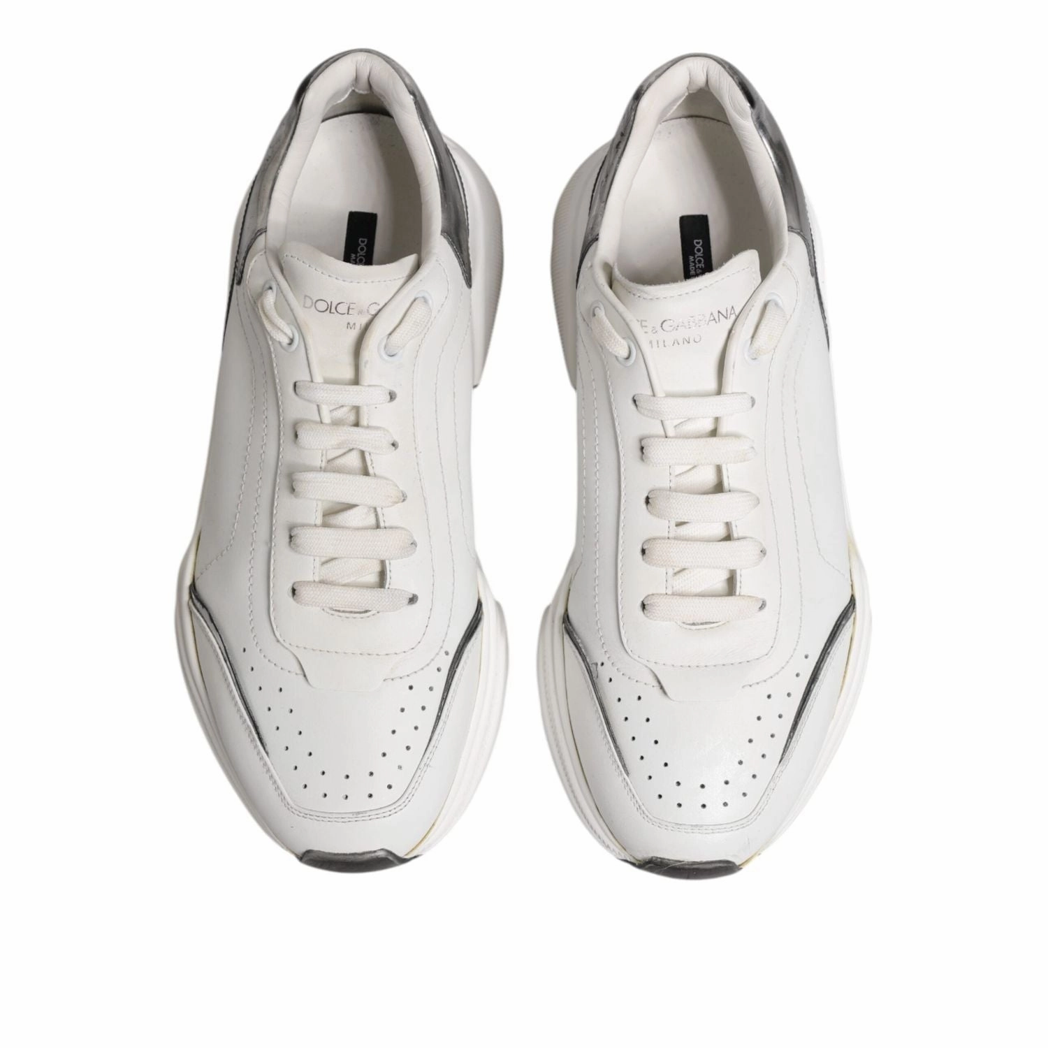 Dolce & Gabbana White Daymaster Leather Low Top Sneakers Shoes Mm6 Maison Margiela Sneakers