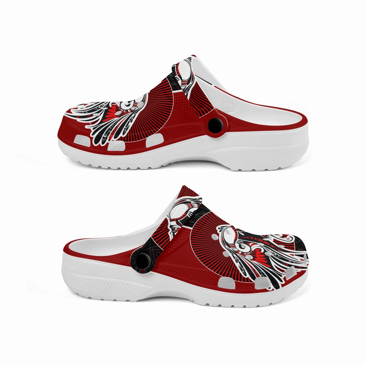 Native Pattern Clog Shoes For Adult and Kid 89119 New Closed Toe Leather Sandals