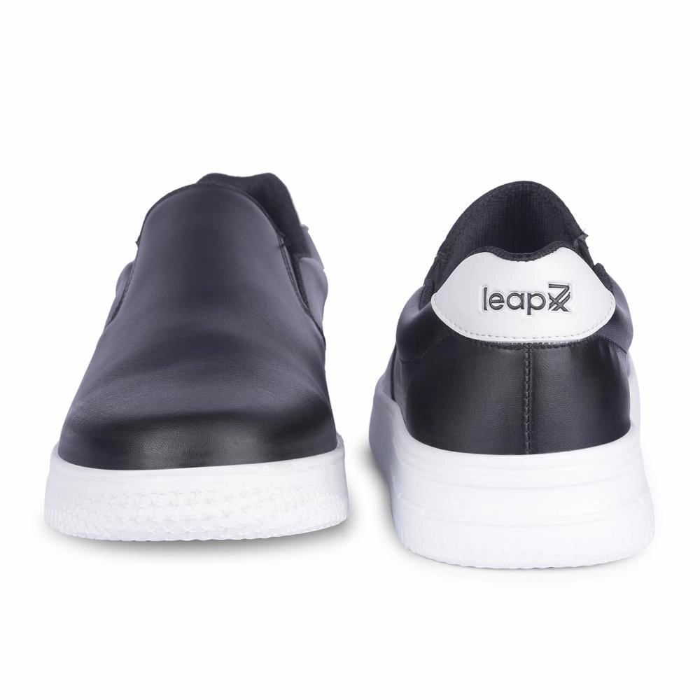 Simple Fashion Breathable Casual Shoes Leap7x Casual Black Non-Lacing Sneakers For Men DUGLAS-2E By Liberty