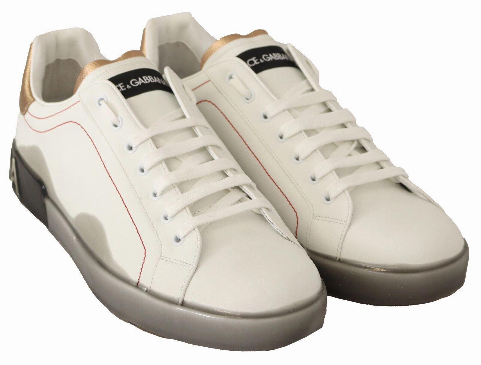 Casual Professional Shoes White Gold Leather Low Top Sneakers Casual Shoes