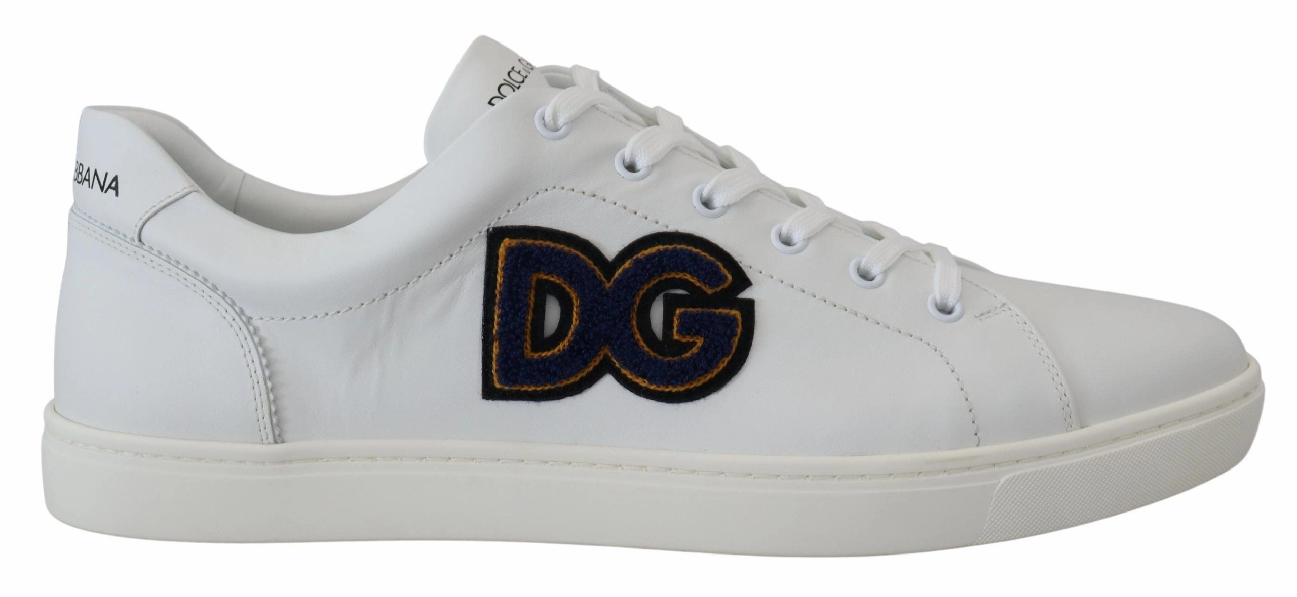 Casual But Classy Shoes White Leather DG Logo Casual Sneakers Shoes