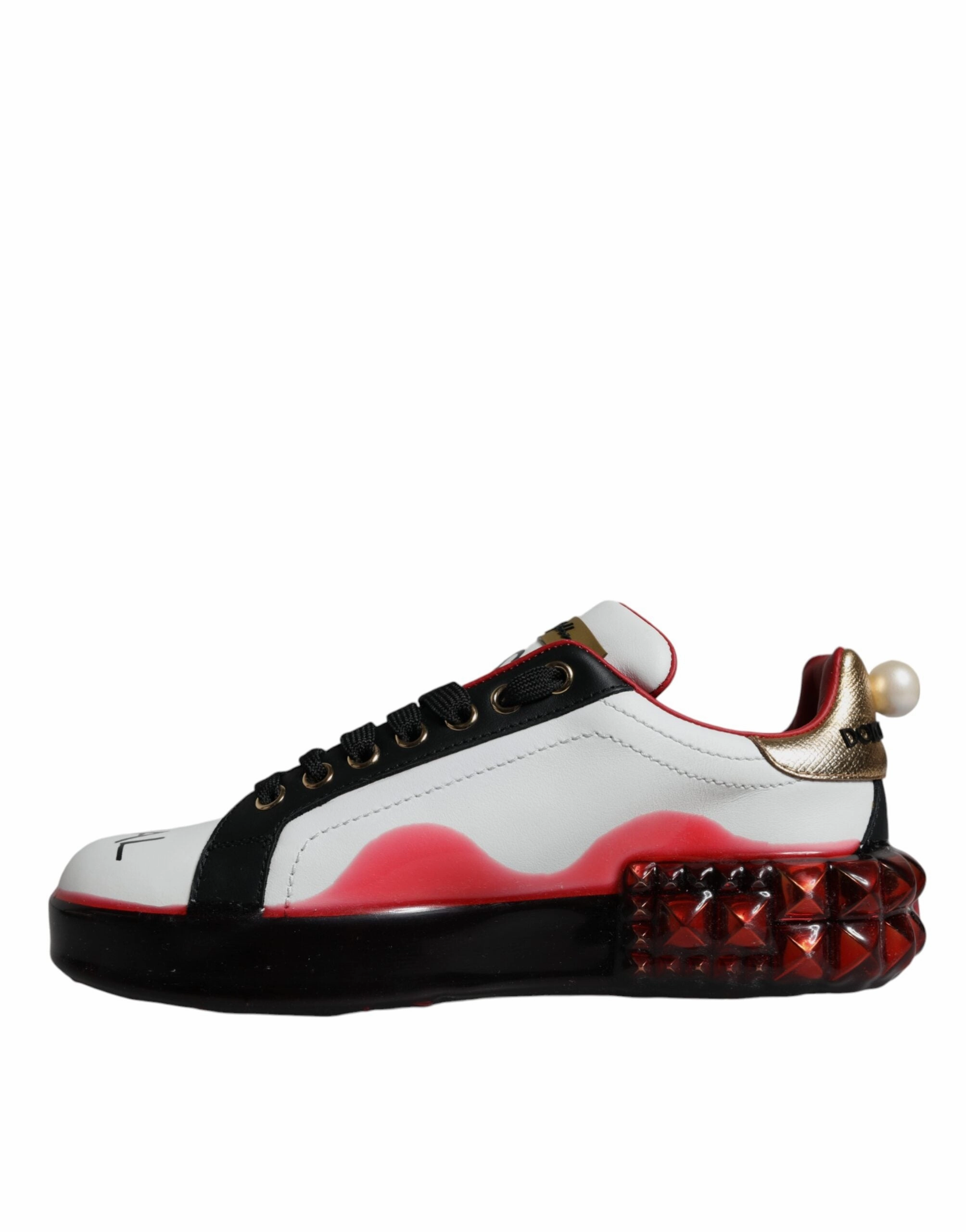 Dolce Vita Sneakers White Red Crystals Leather Portofino Sneakers Shoes