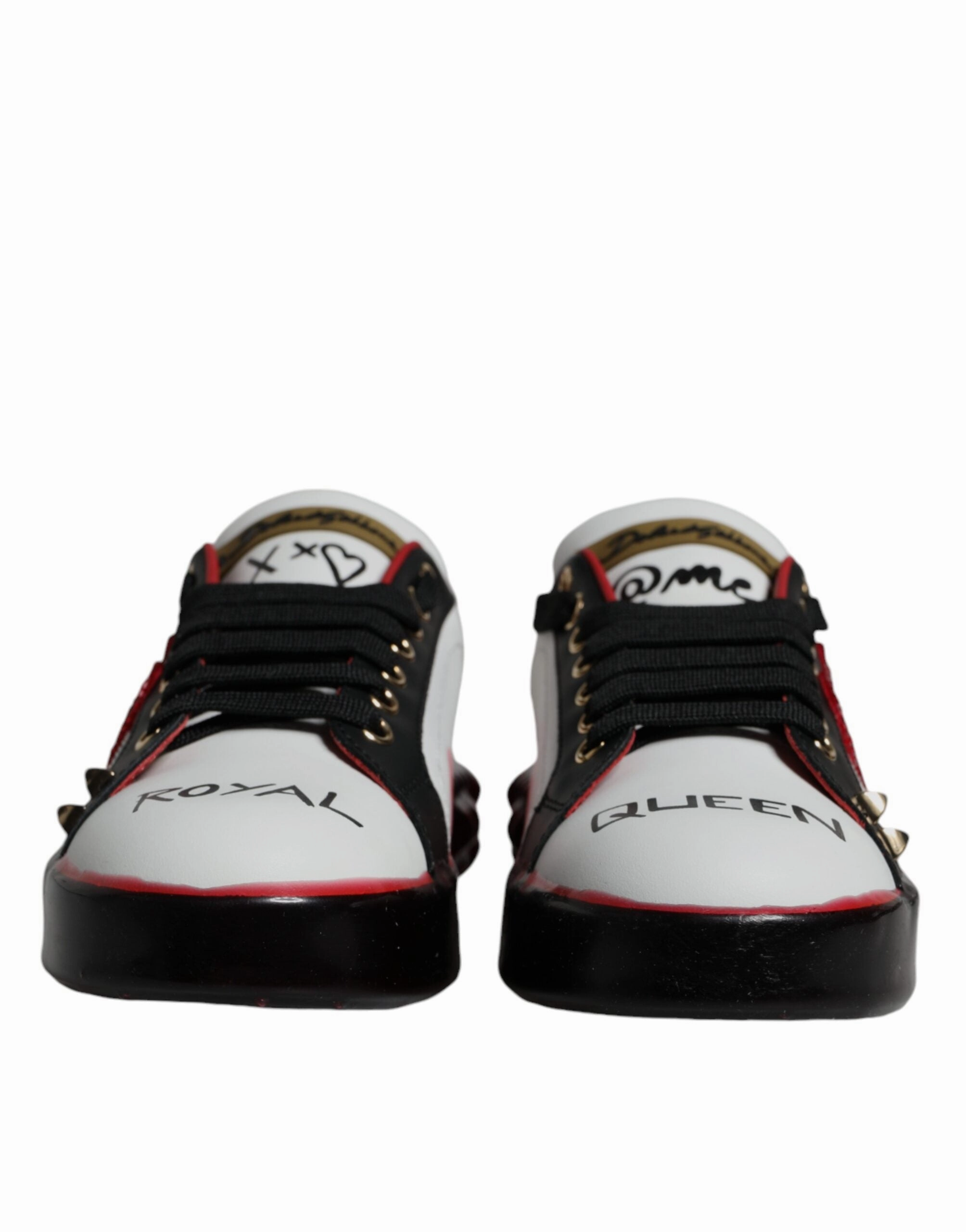 White Red Crystals Leather Portofino Sneakers Shoes Running Sneakers Sale