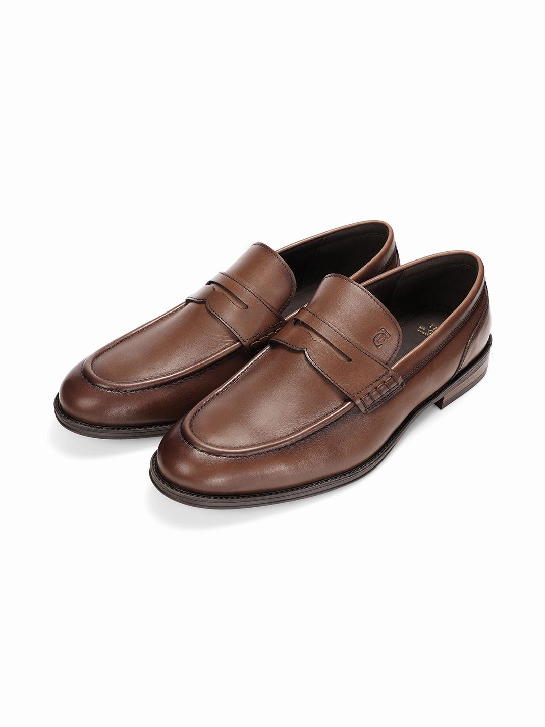 Mens Loafers Windsor Penny - Leather Smart Casual Loafers Ortho Comfort Fit Teak (TC-2539TK)