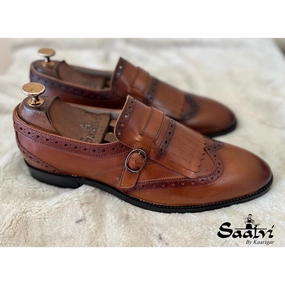 Wingcap Monk Loafers Gold Chain Loafers