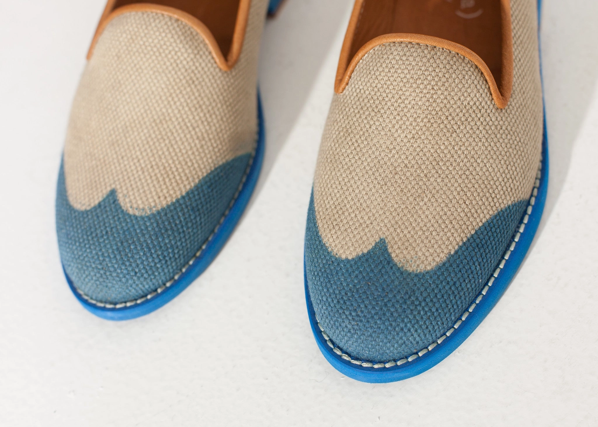 Wingtip Loafer in Blue High Heel Loafers Outfit