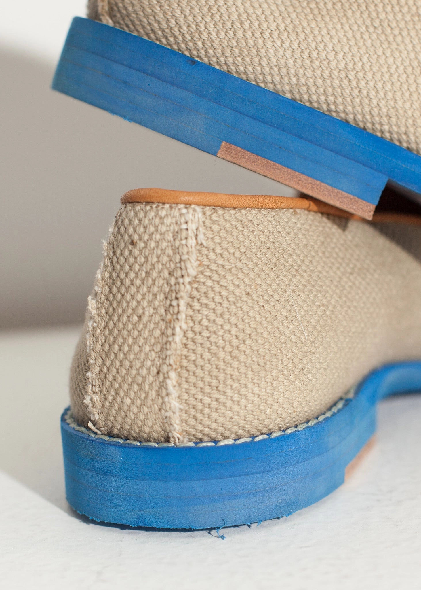 Wingtip Loafer in Blue Open Back Loafers