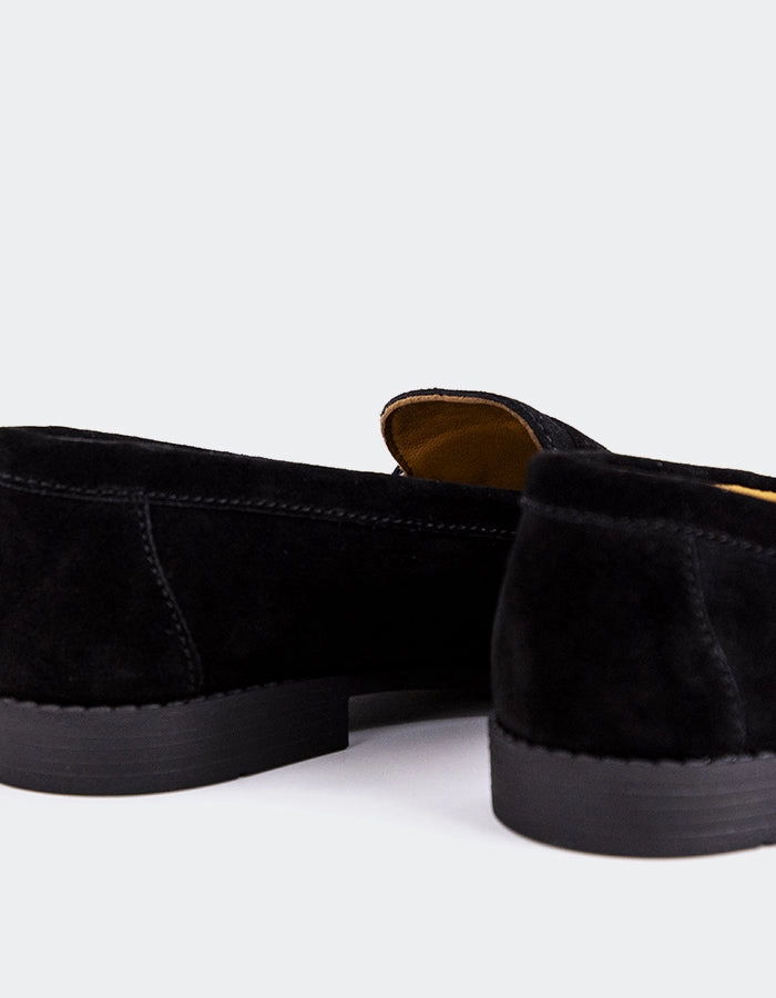 Lettine Black Suede Kaveh Loafers