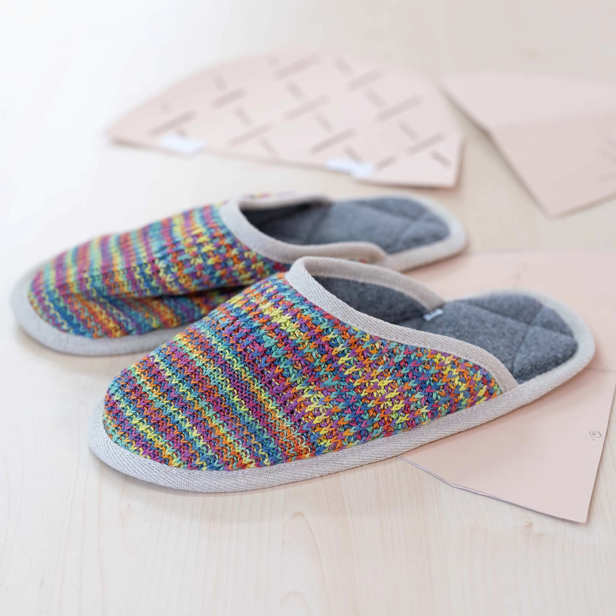 WODEHOUSE Glue-Free Organic Linen House Shoes Slippers (OC Thread, OC Fleece Lining, Elastic-Free, Synthetic-Free) (100% Biodegradable) Down Camp Slippers