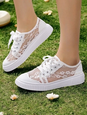 Women Bridal Shoes Wedding Casual  Lace Sneakers for Floral Exp X14 Casual Shoes