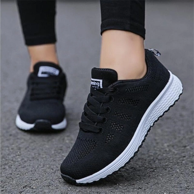 Ballet Shoes For Flat Feet Women Casual Shoes Fashion Breathable Walking Mesh Flat Shoes Woman White Sneakers Women 2019 Tenis Feminino Gym Shoes Sport