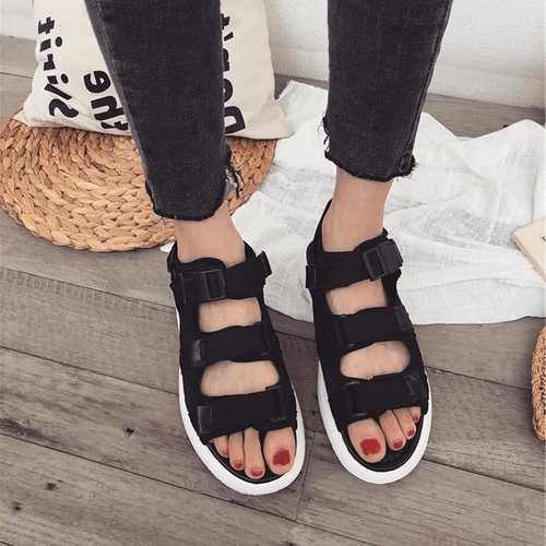 Madden Women Leather Sandals Open Toe Flatform