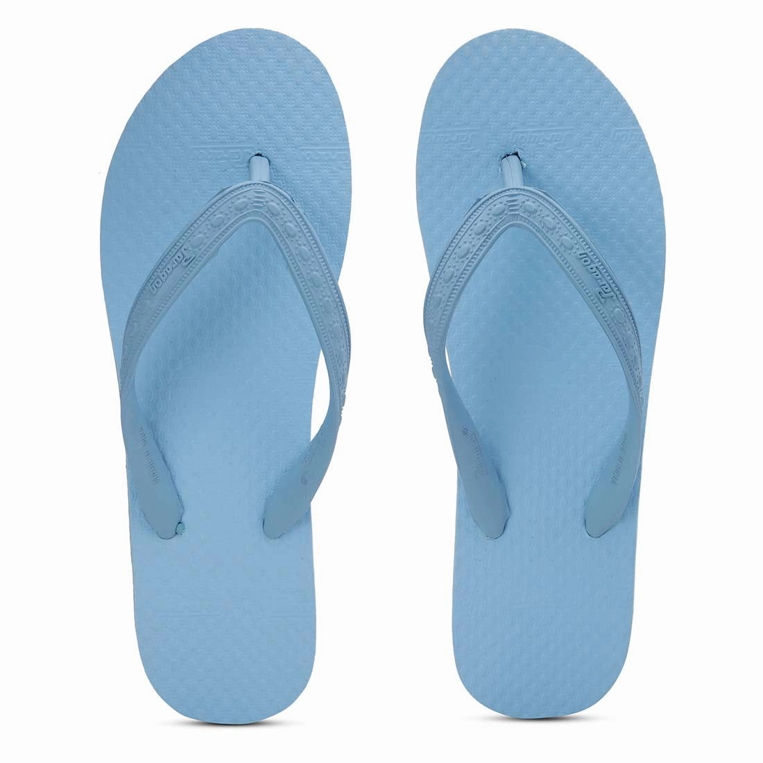 Women's Sky Blue Rubber Based Flip Flops Hiking In Flip Flops