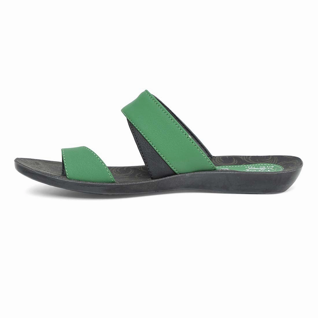 Women's Solea Green Slippers Flip Flops With Thin Straps