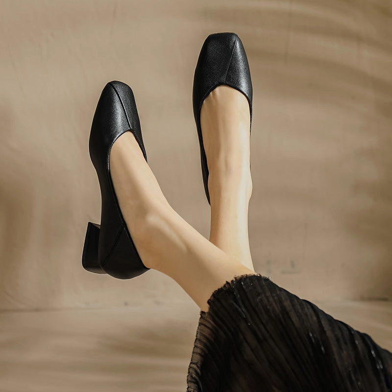 Women Summer Cowhide Leather Pumps Shoes Crocs Casual Sho