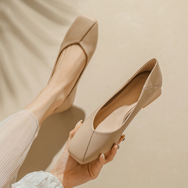 Women Summer Cowhide Leather Pumps Shoes