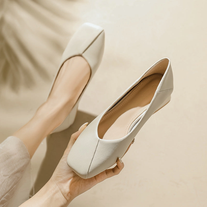 Women Summer Cowhide Leather Pumps Shoes