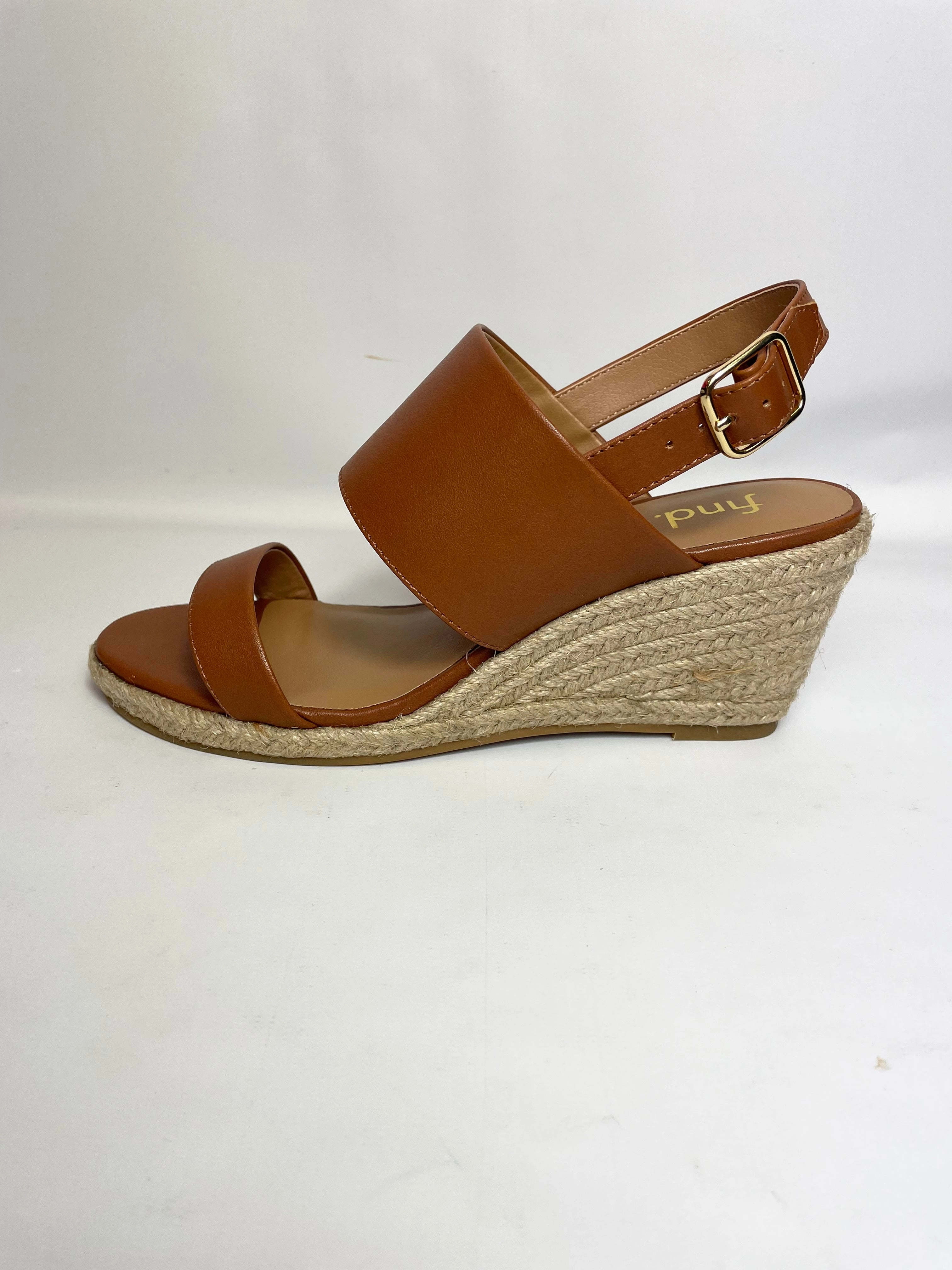 Luna Sandals Seattle Womens Handmade Espadrilles Sandals Ankle Strap Buckle Wedge Sandal in Brown UK 3 / EU 36