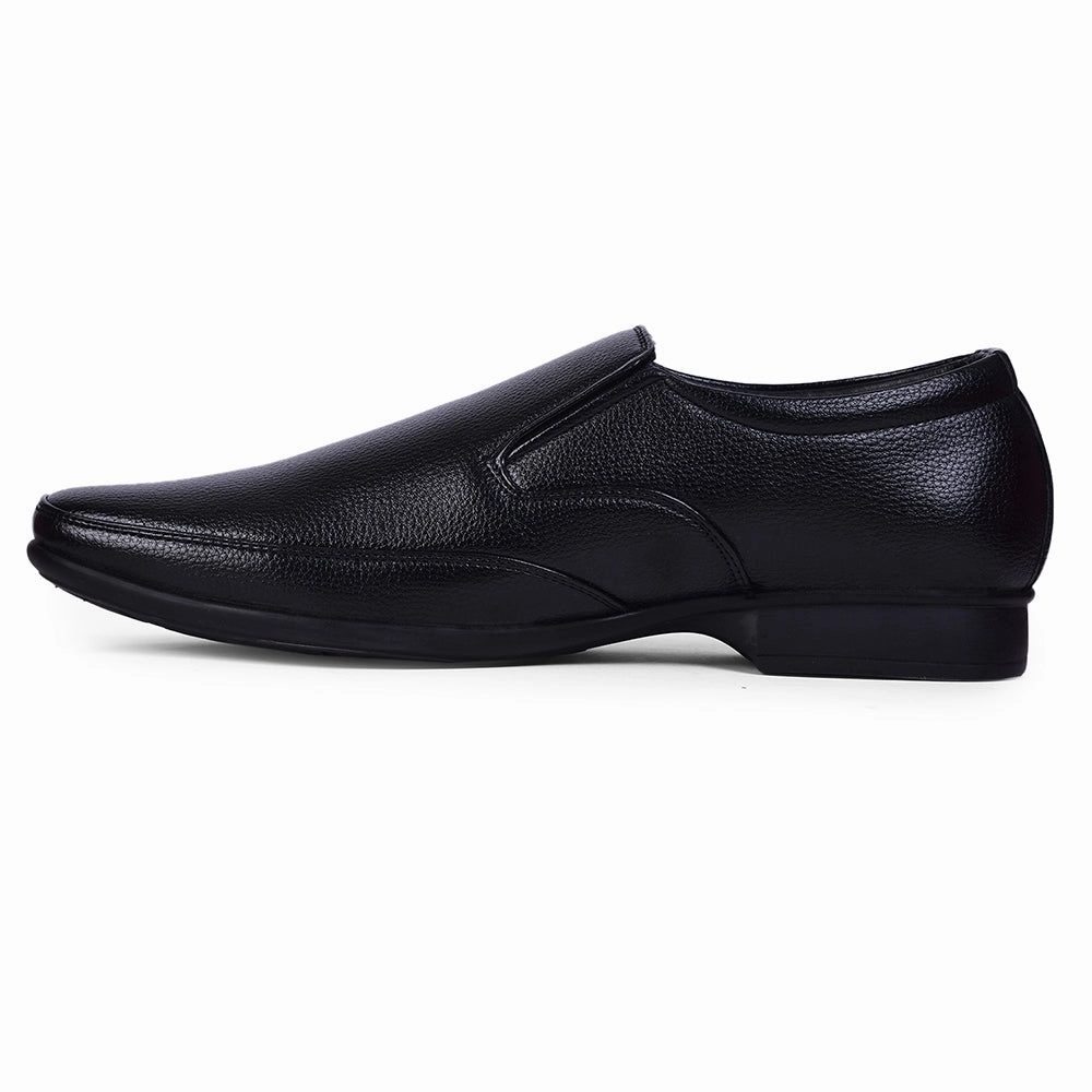 Fortune Black Formal Non Lacing Shoes For Men HOL-132E By Liberty Shoes For Severe Flat Feet