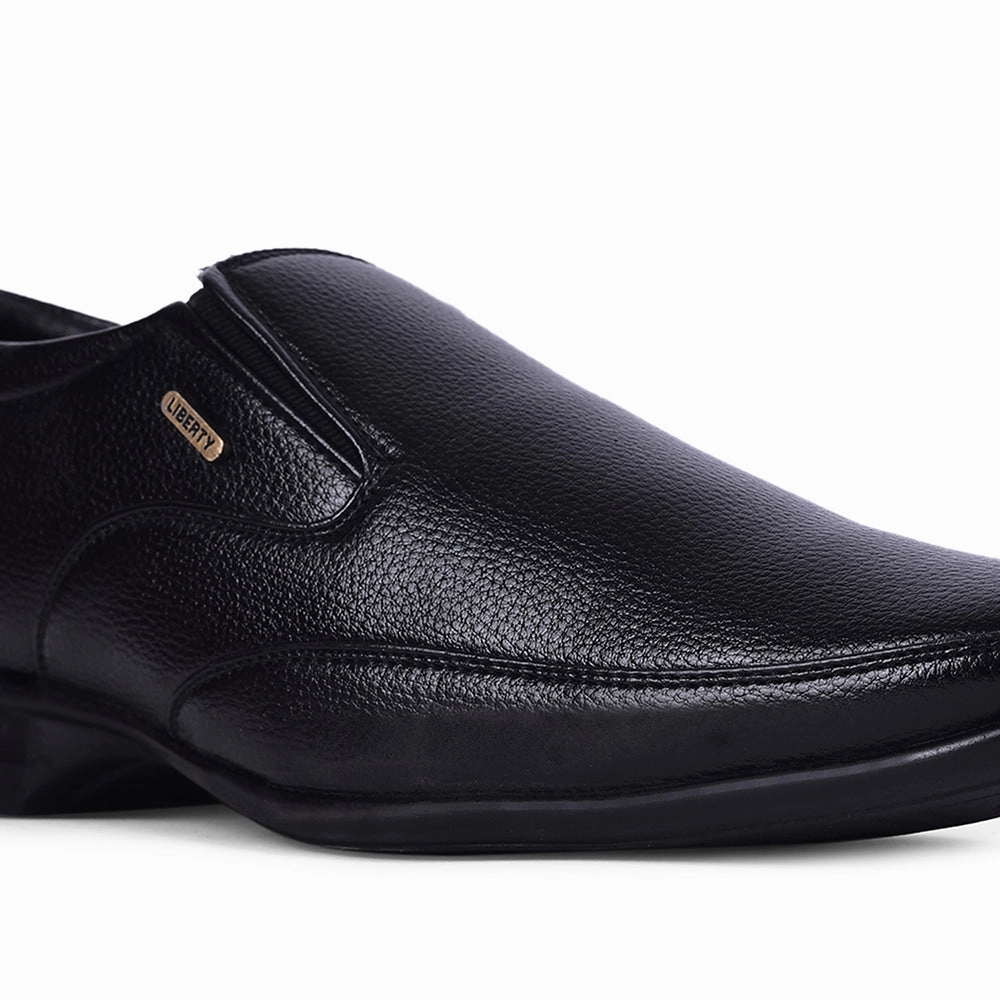 Pop Flat Shoes Fortune Black Formal Non Lacing Shoes For Men HOL-132E By Liberty