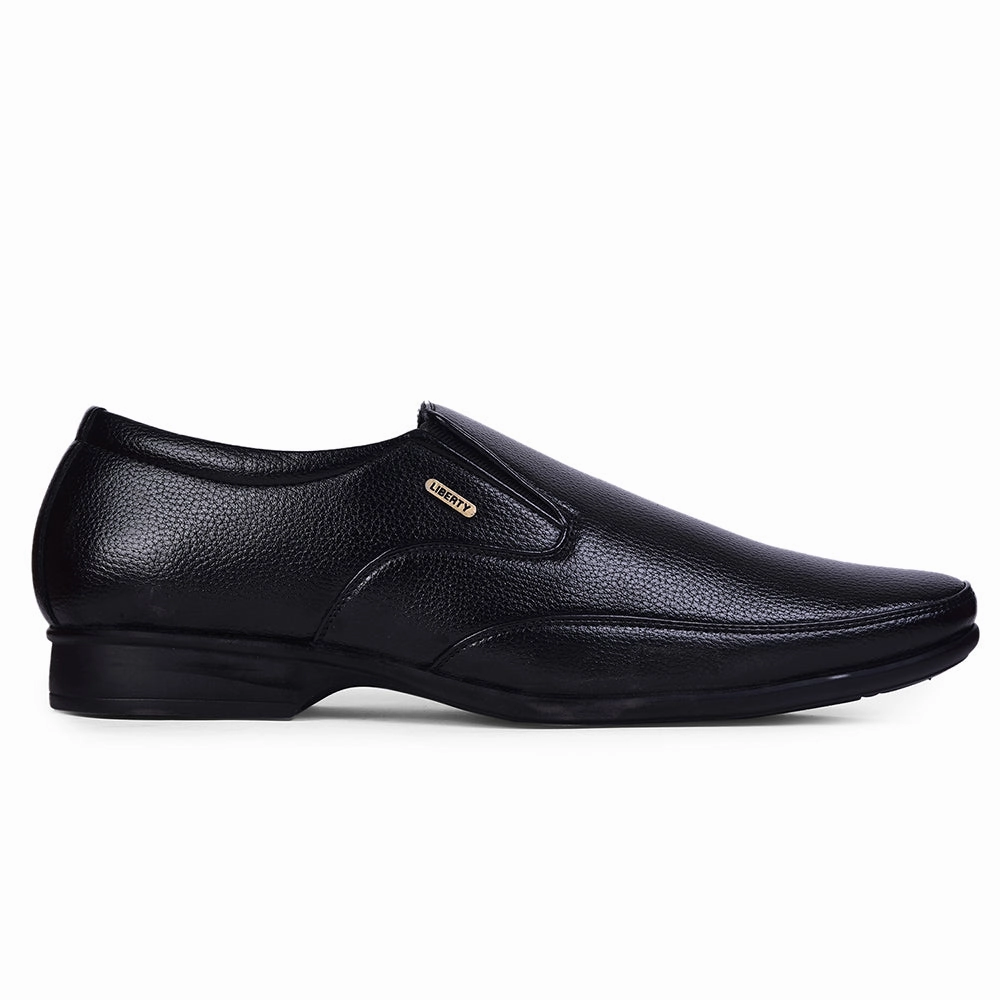 Fortune Black Formal Non Lacing Shoes For Men HOL-132E By Liberty Flats Comfortable Dress Shoes