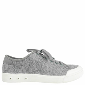 Rag & Bone Standard Issue Lace Up Sneakers in Grey Wool Flat Surface Shoes