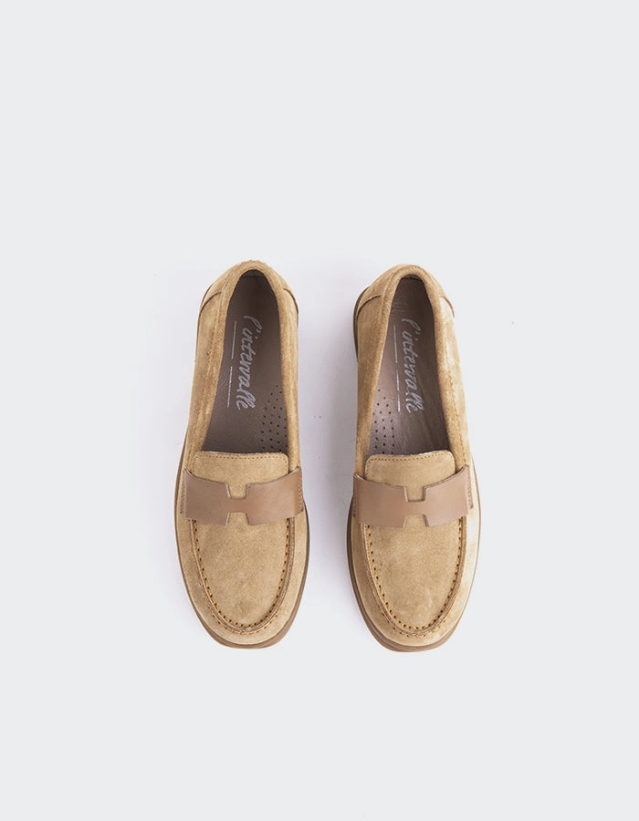 Yasmin Tan Suede Taryn Rose Loafers